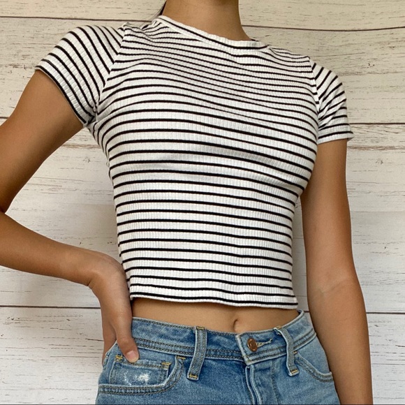 black and white striped baby tee! - Picture 2 of 3